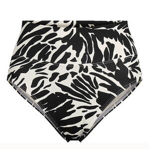 Land's End full coverage deep Black egret scroll bikini bottom size medium